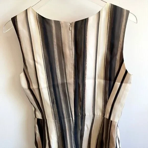 Oscar De La Rente Size 6 Sleeveless Mini Dress Belted Geometric - Picture 9 of 9